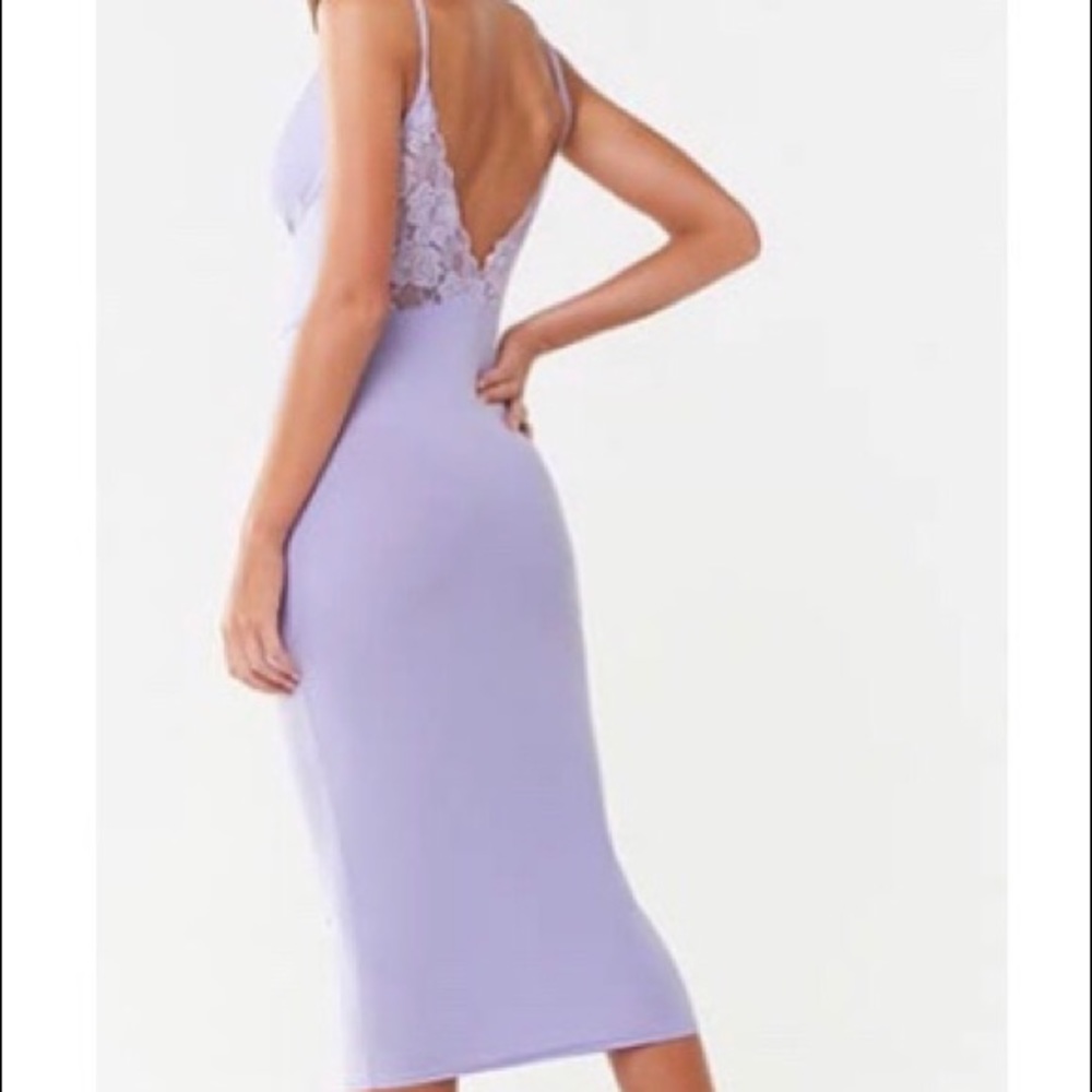MissGuided Lavender Cowl Neck Midi Dress